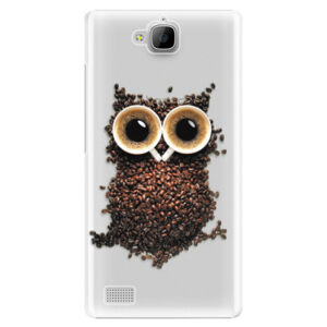 Plastové puzdro iSaprio - Owl And Coffee - Huawei Honor 3C
