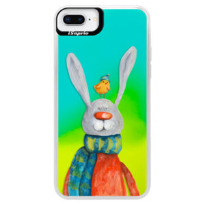 Neónové puzdro Blue iSaprio - Rabbit And Bird - iPhone 8 Plus