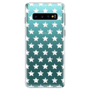 Plastové puzdro iSaprio - Stars Pattern - white - Samsung Galaxy S10