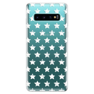 Odolné silikonové pouzdro iSaprio - Stars Pattern - white - Samsung Galaxy S10