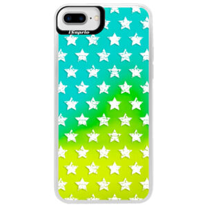 Neónové puzdro Blue iSaprio - Stars Pattern - white - iPhone 7 Plus