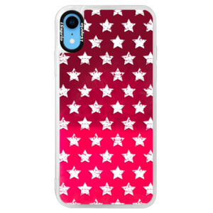 Neónové púzdro Pink iSaprio - Stars Pattern - white - iPhone XR