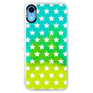 Neónové puzdro Blue iSaprio - Stars Pattern - white - iPhone XR