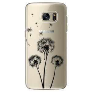 Plastové puzdro iSaprio - Three Dandelions - black - Samsung Galaxy S7 Edge