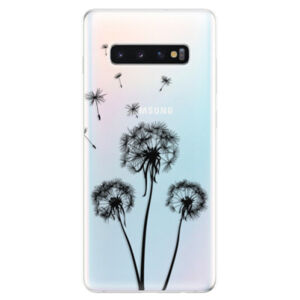 Odolné silikonové pouzdro iSaprio - Three Dandelions - black - Samsung Galaxy S10+