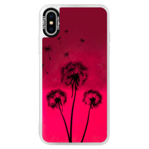 Neónové púzdro Pink iSaprio - Three Dandelions - black - iPhone XS