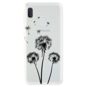 Odolné silikónové puzdro iSaprio - Three Dandelions - black - Samsung Galaxy A20e