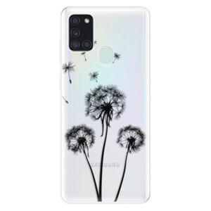 Odolné silikónové puzdro iSaprio - Three Dandelions - black - Samsung Galaxy A21s