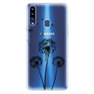 Odolné silikónové puzdro iSaprio - Three Dandelions - black - Samsung Galaxy A20s