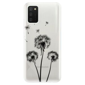 Odolné silikónové puzdro iSaprio - Three Dandelions - black - Samsung Galaxy A02s