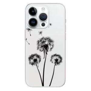 Odolné silikónové puzdro iSaprio - Three Dandelions - black - iPhone 15 Pro