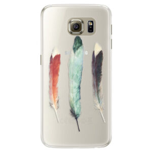 Silikónové puzdro iSaprio - Three Feathers - Samsung Galaxy S6 Edge
