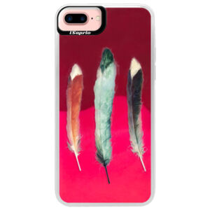Neónové púzdro Pink iSaprio - Three Feathers - iPhone 7 Plus