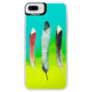 Neónové puzdro Blue iSaprio - Three Feathers - iPhone 7 Plus
