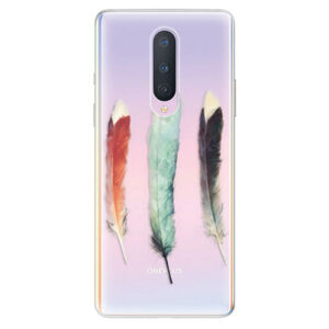 Odolné silikónové puzdro iSaprio - Three Feathers - OnePlus 8