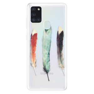 Odolné silikónové puzdro iSaprio - Three Feathers - Samsung Galaxy A21s