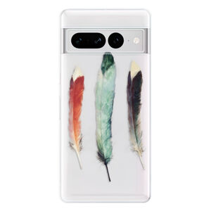 Odolné silikónové puzdro iSaprio - Three Feathers - Google Pixel 7 Pro 5G