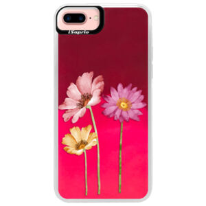 Neónové púzdro Pink iSaprio - Three Flowers - iPhone 7 Plus