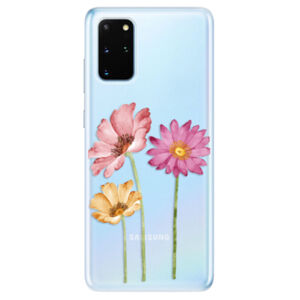 Odolné silikónové puzdro iSaprio - Three Flowers - Samsung Galaxy S20+