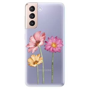 Odolné silikónové puzdro iSaprio - Three Flowers - Samsung Galaxy S21