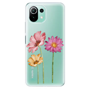Odolné silikónové puzdro iSaprio - Three Flowers - Xiaomi Mi 11 Lite