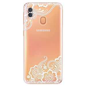 Odolné silikónové puzdro iSaprio - White Lace 02 - Samsung Galaxy A40