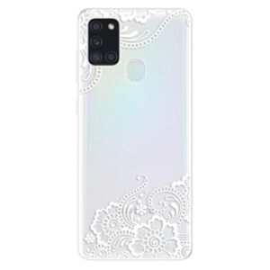 Odolné silikónové puzdro iSaprio - White Lace 02 - Samsung Galaxy A21s
