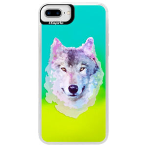 Neónové puzdro Blue iSaprio - Wolf 01 - iPhone 7 Plus