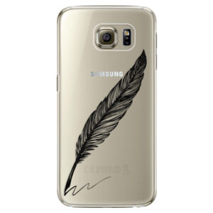 Plastové puzdro iSaprio - Writing By Feather - black - Samsung Galaxy S6 Edge