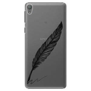 Plastové puzdro iSaprio - Writing By Feather - black - Sony Xperia E5