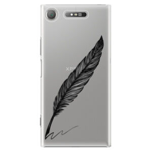 Plastové puzdro iSaprio - Writing By Feather - black - Sony Xperia XZ1