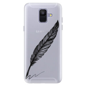 Silikónové puzdro iSaprio - Writing By Feather - black - Samsung Galaxy A6