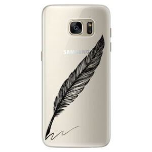 Silikónové puzdro iSaprio - Writing By Feather - black - Samsung Galaxy S7