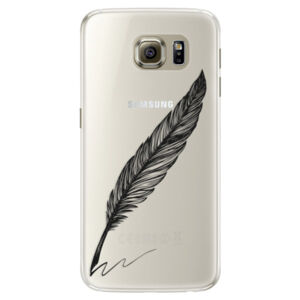 Silikónové puzdro iSaprio - Writing By Feather - black - Samsung Galaxy S6