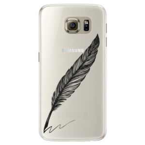 Silikónové puzdro iSaprio - Writing By Feather - black - Samsung Galaxy S6 Edge