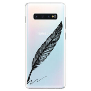 Plastové puzdro iSaprio - Writing By Feather - black - Samsung Galaxy S10+