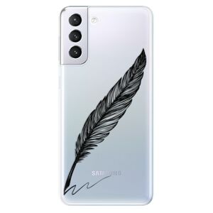 Odolné silikónové puzdro iSaprio - Writing By Feather - black - Samsung Galaxy S21+