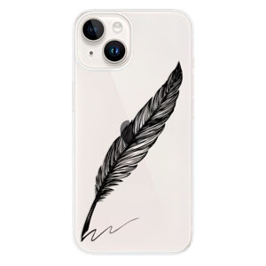 Odolné silikónové puzdro iSaprio - Writing By Feather - black - iPhone 15