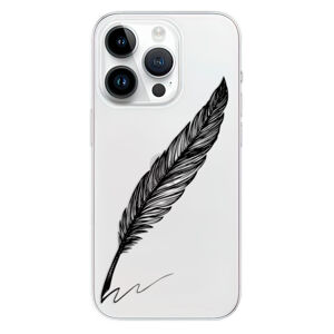 Odolné silikónové puzdro iSaprio - Writing By Feather - black - iPhone 15 Pro