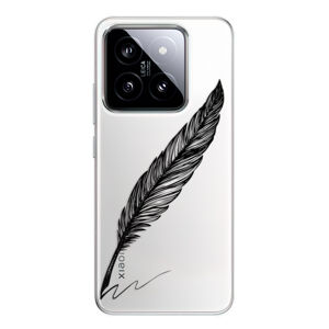 Odolné silikónové puzdro iSaprio - Writing By Feather - black - Xiaomi 14