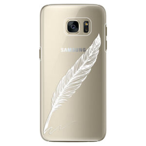 Plastové puzdro iSaprio - Writing By Feather - white - Samsung Galaxy S7 Edge