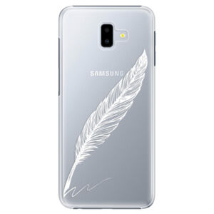 Plastové puzdro iSaprio - Writing By Feather - white - Samsung Galaxy J6+