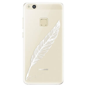 Silikónové puzdro iSaprio - Writing By Feather - white - Huawei P10 Lite