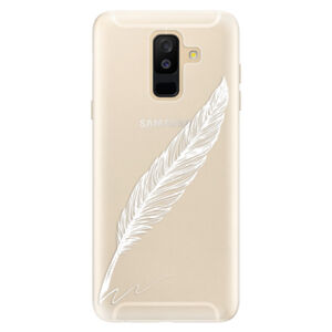 Silikónové puzdro iSaprio - Writing By Feather - white - Samsung Galaxy A6+