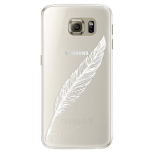 Silikónové puzdro iSaprio - Writing By Feather - white - Samsung Galaxy S6