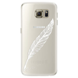 Silikónové puzdro iSaprio - Writing By Feather - white - Samsung Galaxy S6 Edge