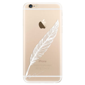 Odolné silikónové puzdro iSaprio - Writing By Feather - white - iPhone 6/6S