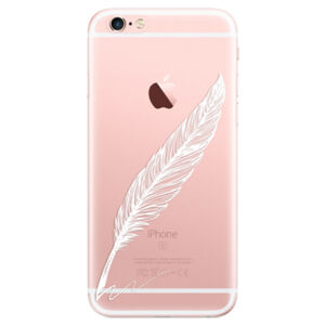 Odolné silikónové puzdro iSaprio - Writing By Feather - white - iPhone 6 Plus/6S Plus