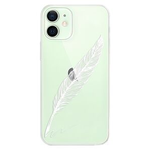 Odolné silikónové puzdro iSaprio - Writing By Feather - white - iPhone 12 mini