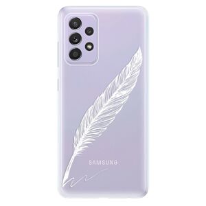 Odolné silikónové puzdro iSaprio - Writing By Feather - white - Samsung Galaxy A52/A52 5G